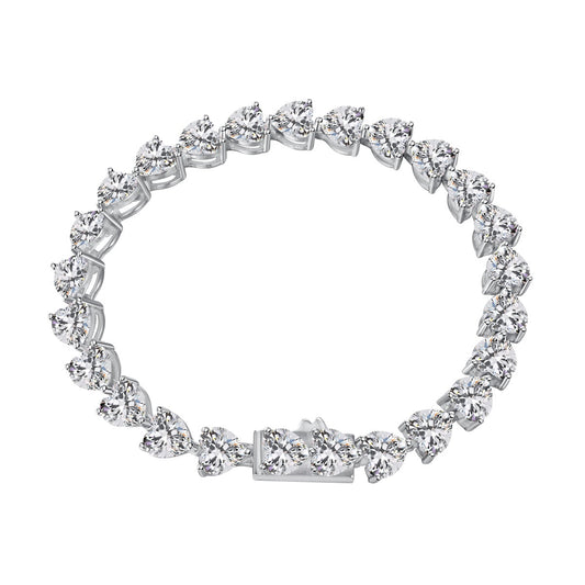[Tonmkive Jewelry]0.75 Carat Elegant Romantic Heart Shape Lover Bracelet