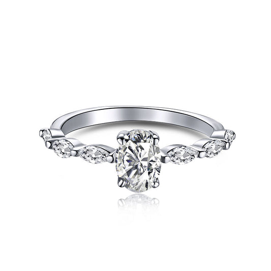 [Tonmkive Jewelry]0.75 Carat Luxurious Vibrant Elongated Cushion Cut Daily Ring
