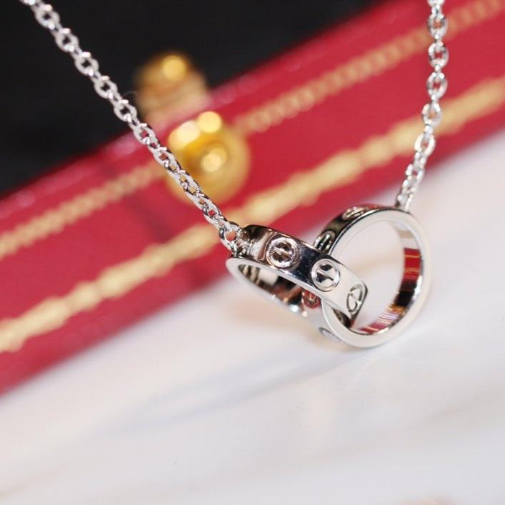 [Liorra]LOVE NECKLACE PINK GOLD AND SILVER