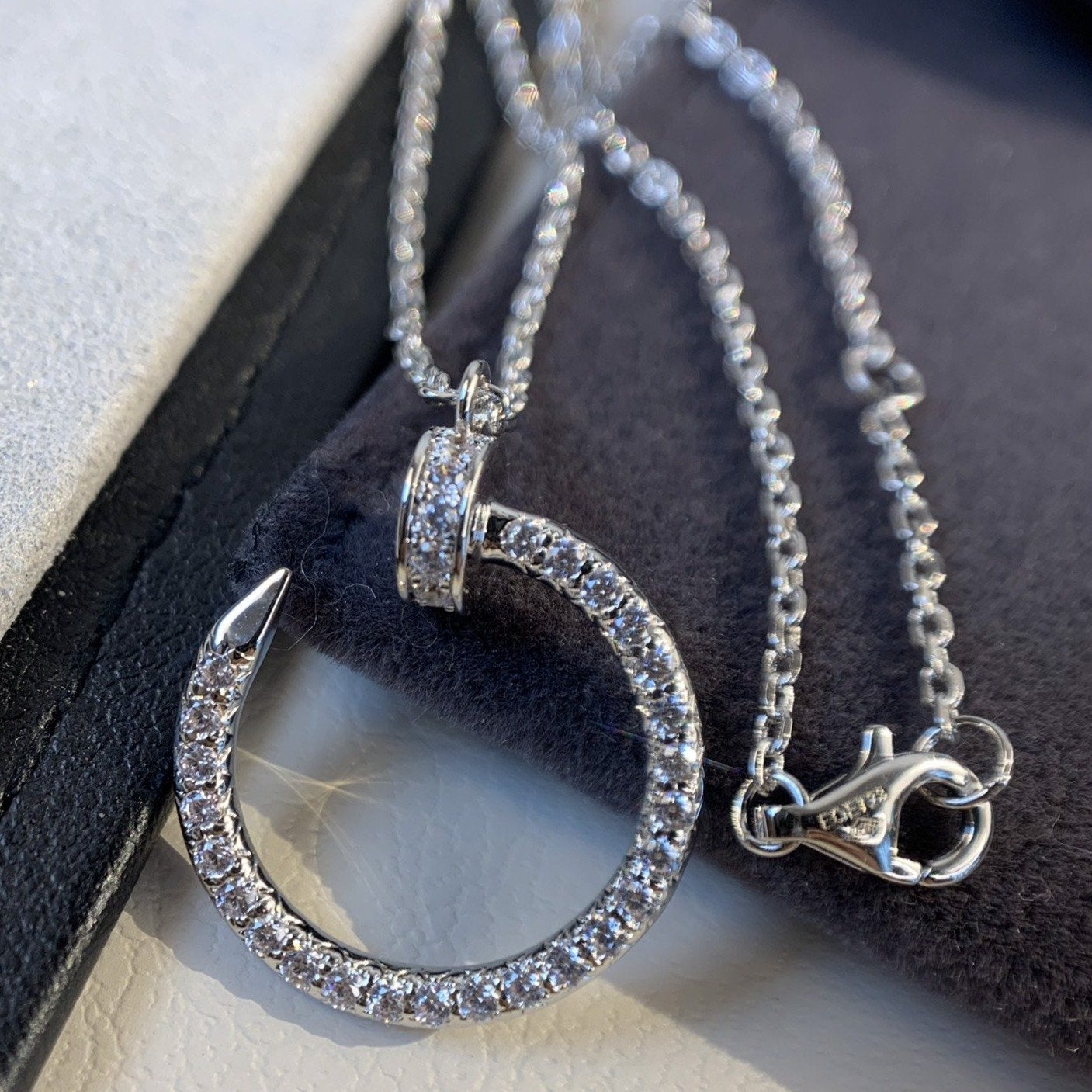 [Liorra]JUSTE NECKLACE SILVER DIAMONDS