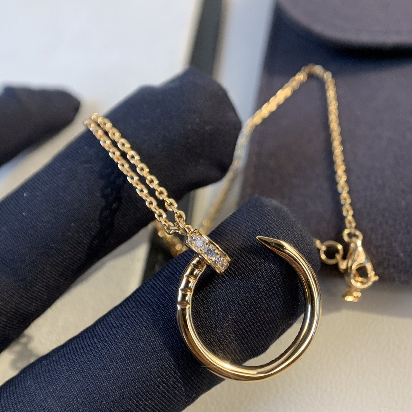 [Liorra]JUSTE NECKLACE PINK GOLD DIAMONDS