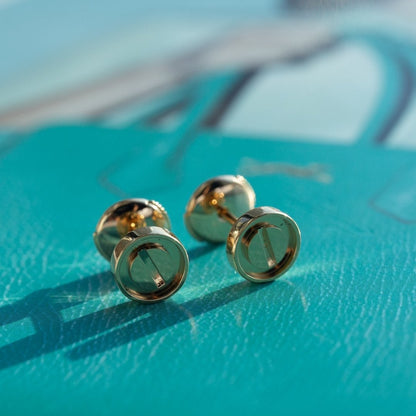 [Liorra]LOVE EARRINGS PINK GOLD 10MM