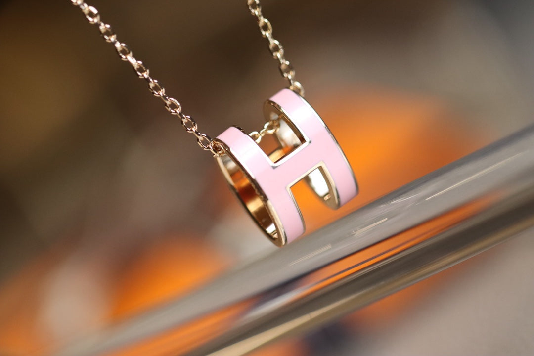 [Liorra]POP H PEDANT PINK GOLD