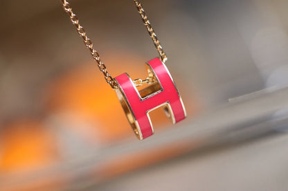 [Liorra]POP H PEDANT PINK GOLD