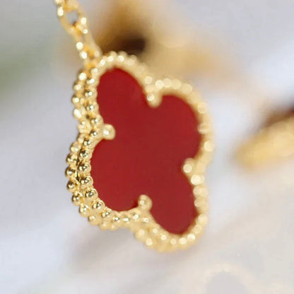 [Liorra]CLOVER  2 MOTIF  TIGER EYE CARNELIAN EARRINGS