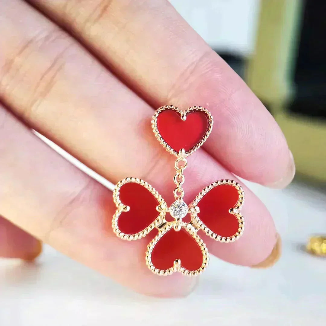 [Liorra]SWEET CLOVER CARNELIAN EARRINGS
