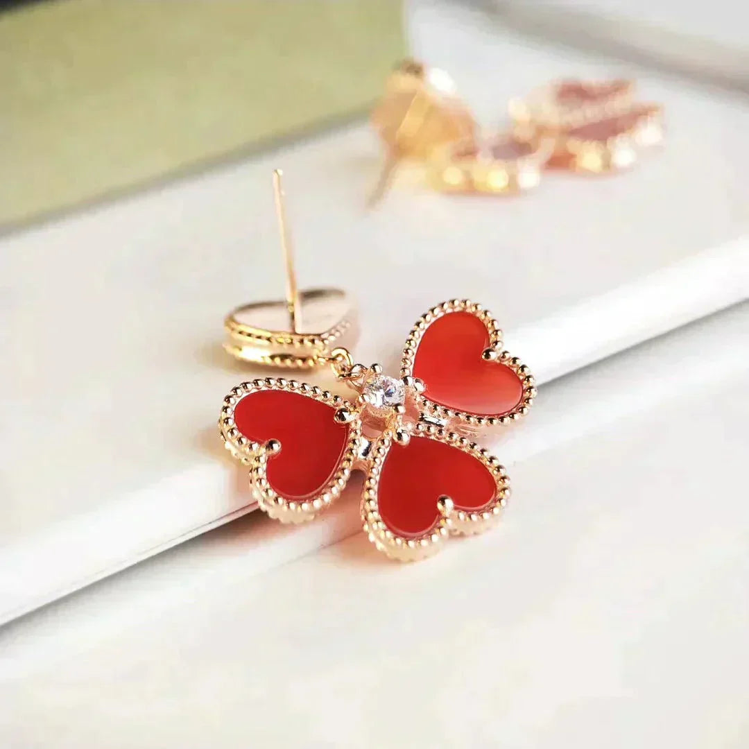 [Liorra]SWEET CLOVER CARNELIAN EARRINGS