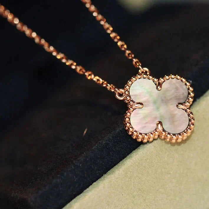 [Liorra]CLOVER 15MM  GRAY MOTHER OF PEARL NECKLACE