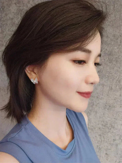[Liorra]BUTTERFLY MOP DIAMOND EARRINGS