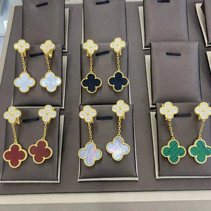 [Liorra]CLOVER  2 MOTIFS  DIAMOND  EARRINGS (MULTIPLE CHOICESç´