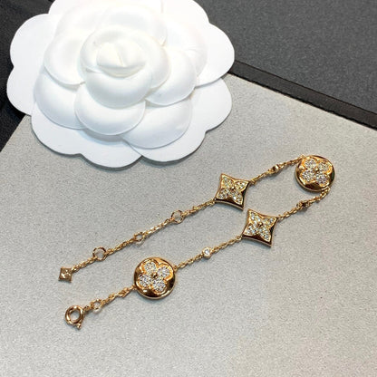 [Liorra]STAR AND SUN 4 MOTIFS GOLD DIAMONDS BRACELET