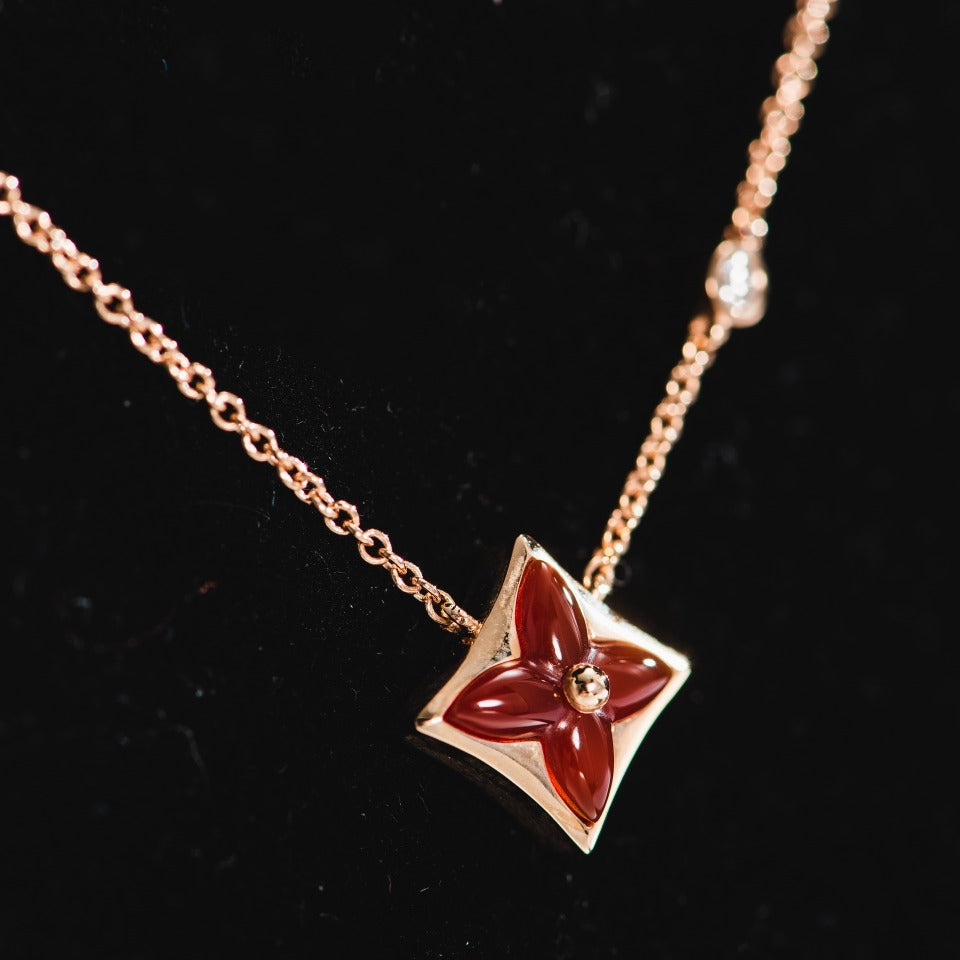 [Liorra]STAR NECKLACE PINK GOLD 1 DIAMOND