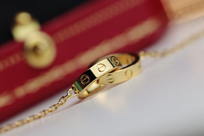 [Liorra]LOVE NECKLACE DOUBLE RING GOLD