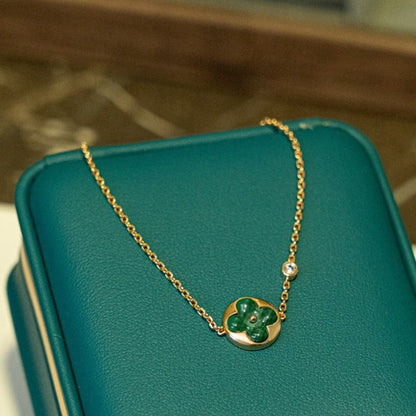[Liorra]SUN MALACHITE 1 DIAMOND PINK GOLD BRACELET