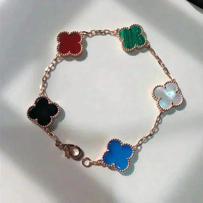 [Liorra]CLOVER 5 MOTIFS MULTICOLOR BRACELET
