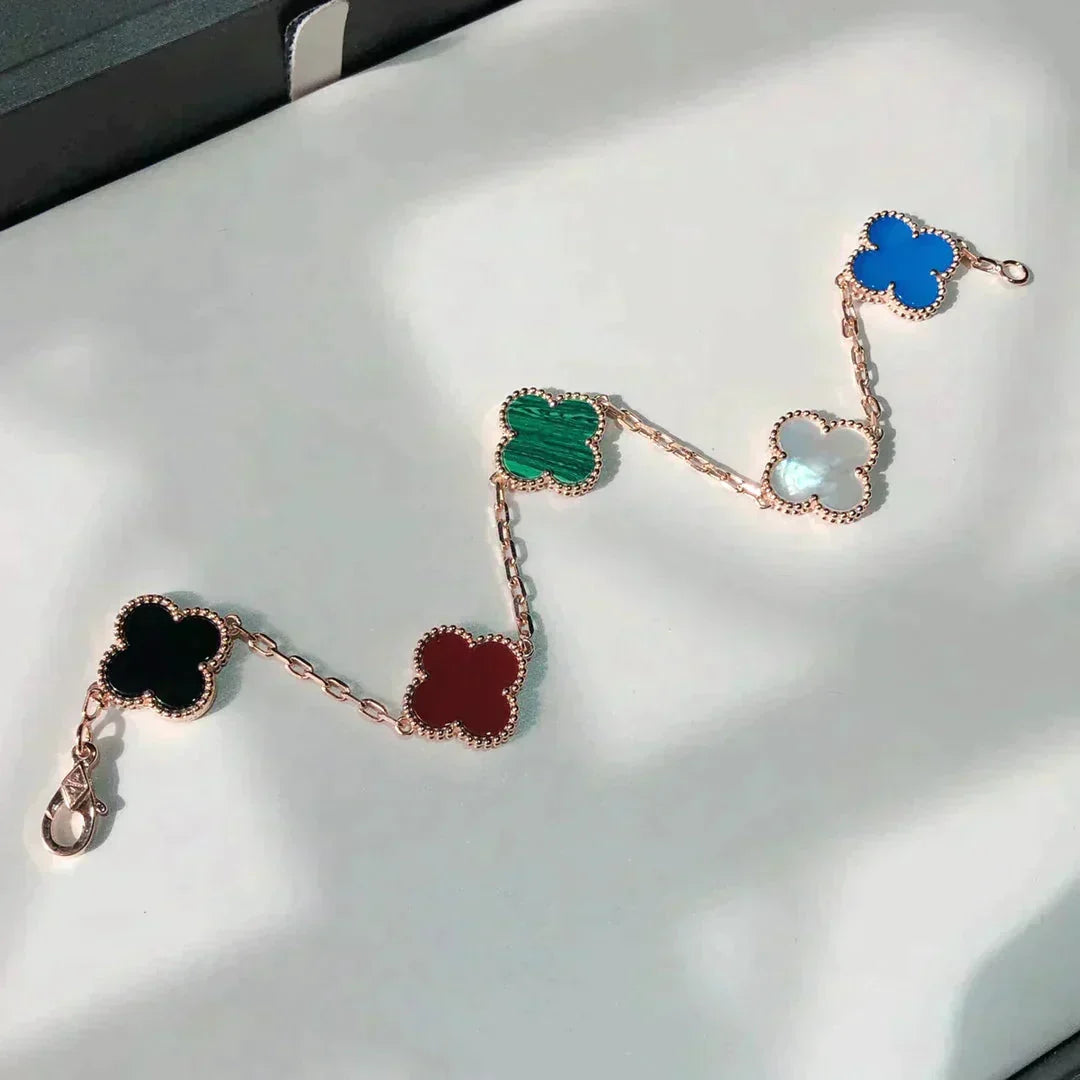 [Liorra]CLOVER 5 MOTIFS MULTICOLOR BRACELET