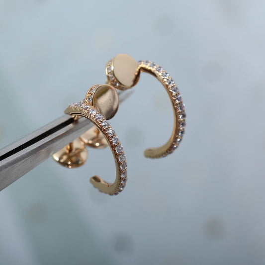 [Liorra]JUSTE EARRINGS 12.75MM PINK GOLD DIAMOND