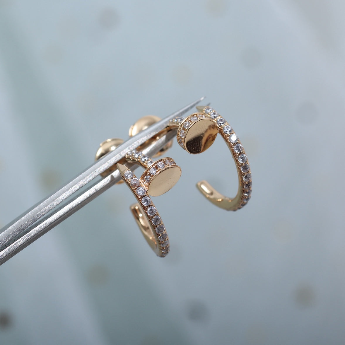 [Liorra]JUSTE EARRINGS 12.75MM PINK GOLD DIAMOND
