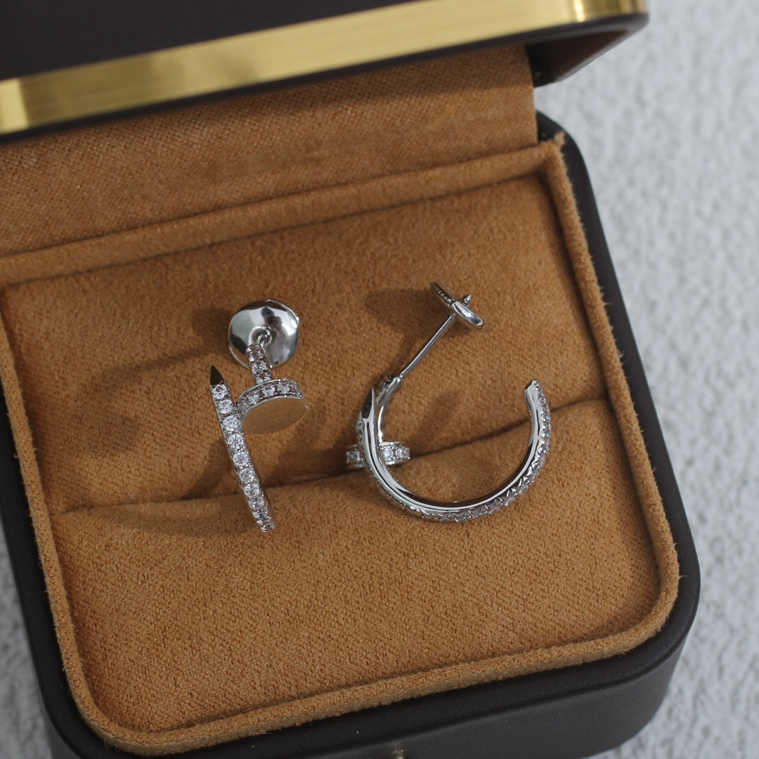 [Liorra]JUSTE EARRINGS 12.75MM SILVER DIAMOND