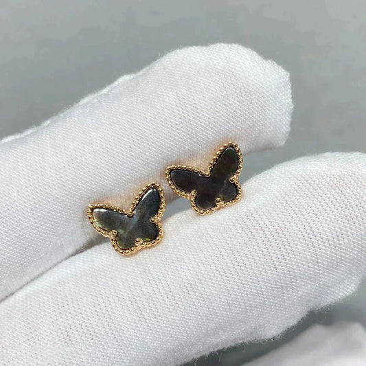 [Liorra]BUTTERFLY DARK MOP  EARRINGS
