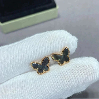 [Liorra]BUTTERFLY DARK MOP  EARRINGS