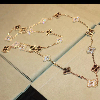 [Liorra]CLOVER 20 MOTIFS LASER DIAMOND NECKLACE