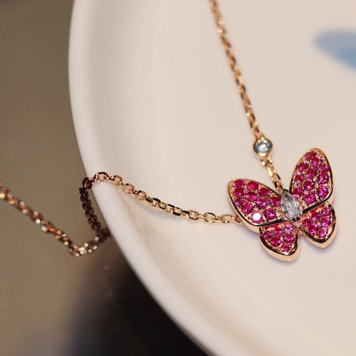 [Liorra]BUTTERFLY RED DIAMOND Liorra GOLD NECKLACE