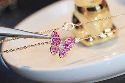 [Liorra]BUTTERFLY RED DIAMOND Liorra GOLD NECKLACE