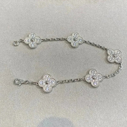 [Liorra] CLOVER 5 MOTIF FULL DIAMOND BRACELET COLLECTION