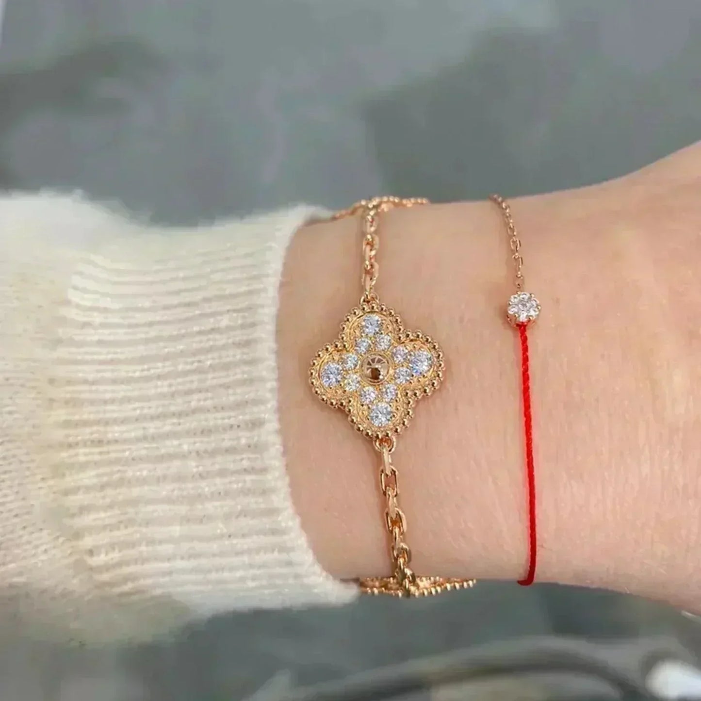 [Liorra] CLOVER 5 MOTIF FULL DIAMOND BRACELET COLLECTION