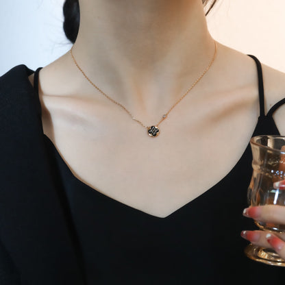 [Liorra]SUN PEDANT PINK GOLD 1 DIAMOND NECKLACE