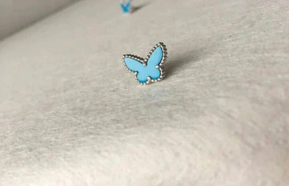 [Liorra]BUTTERFLY TURQUOISE EARRINGS SILVER