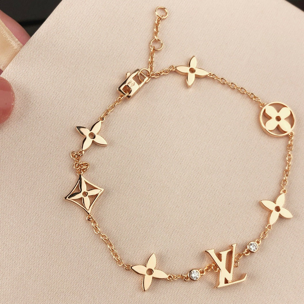 [Liorra]STAR AND SUN 7 MOTIFS GOLD BRACELET