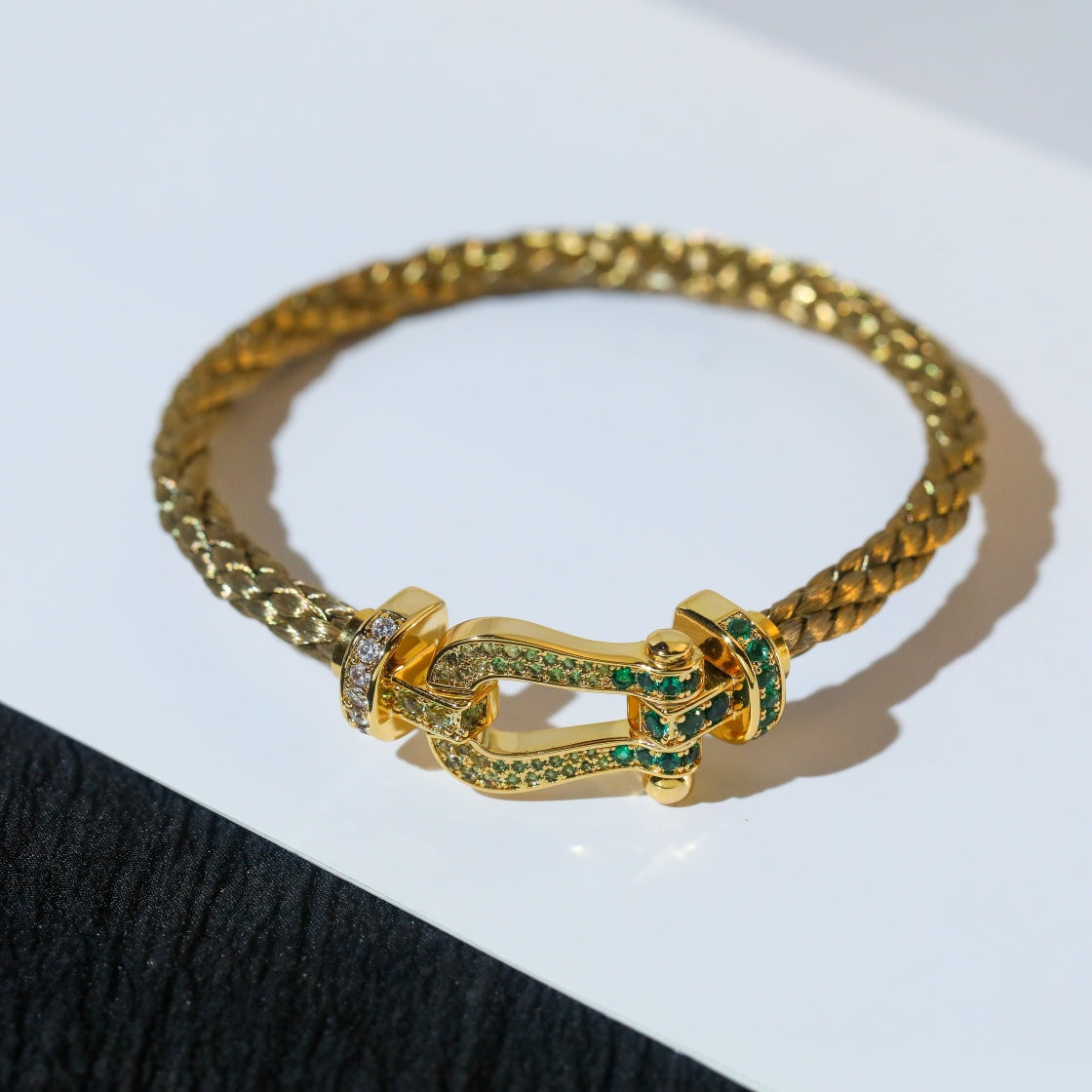 [Liorra]FORCE 10 GOLD GREEN DIAMOND PAVED