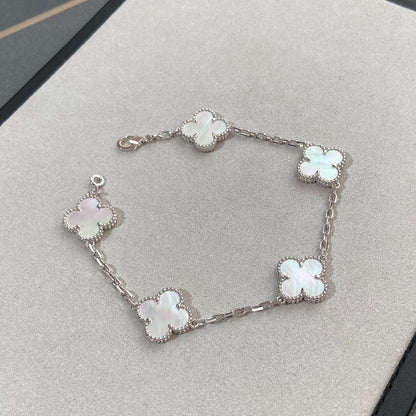 [Liorra]CLOVER WHITE PEARL MOP 5 MOTIF BRACELET COLLECTION