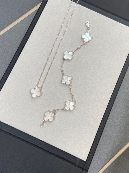 [Liorra]CLOVER WHITE PEARL MOP 5 MOTIF BRACELET COLLECTION