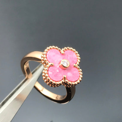 [Liorra]CLOVER RHODONITE Liorra GOLD RING