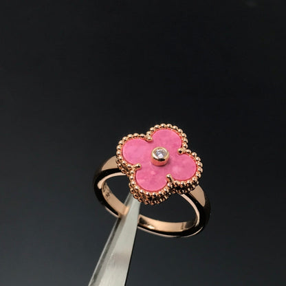[Liorra]CLOVER RHODONITE Liorra GOLD RING