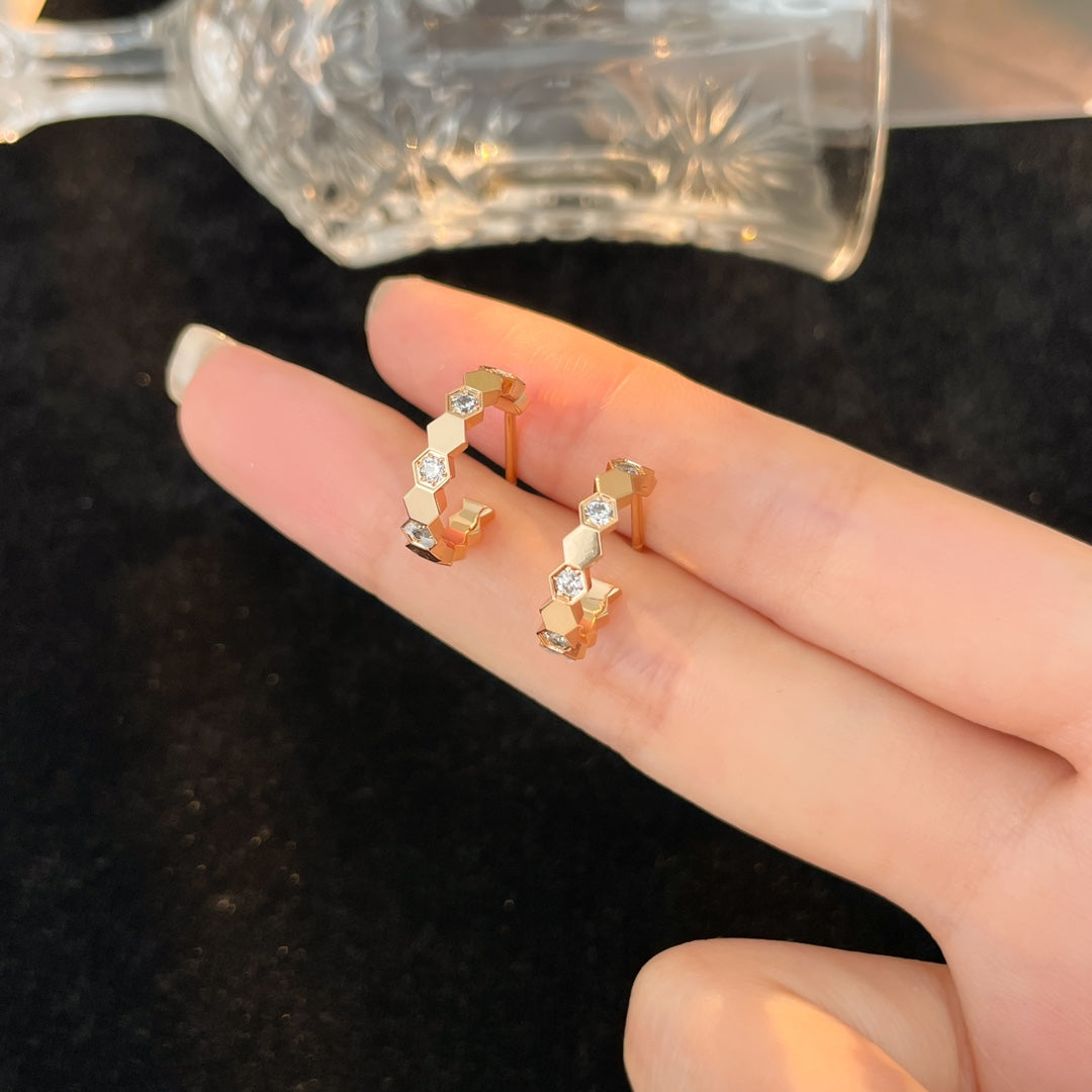 [Liorra]BEE LOVE DIAMOND HOOP EARRINGS