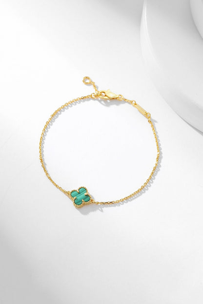 [Liorra]CLOVER BRACELET MALACHITE 1 MOTIF