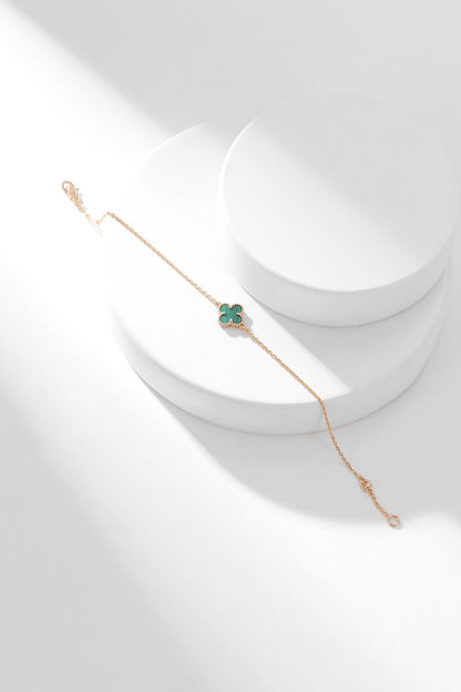 [Liorra]CLOVER BRACELET MALACHITE 1 MOTIF