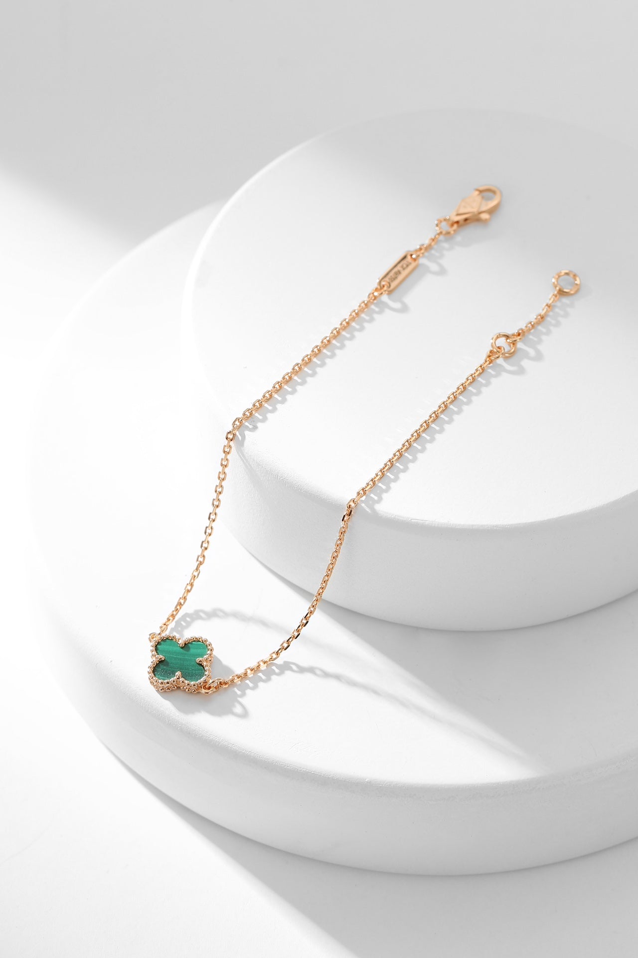 [Liorra]CLOVER BRACELET MALACHITE 1 MOTIF
