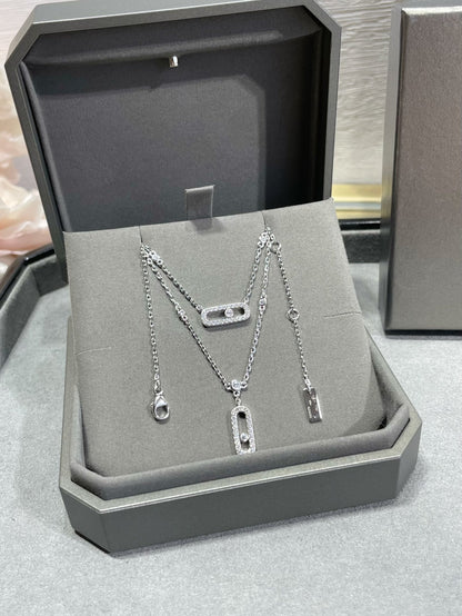[Liorra]MOVE 2 ROW DIAMOND NECKLACE