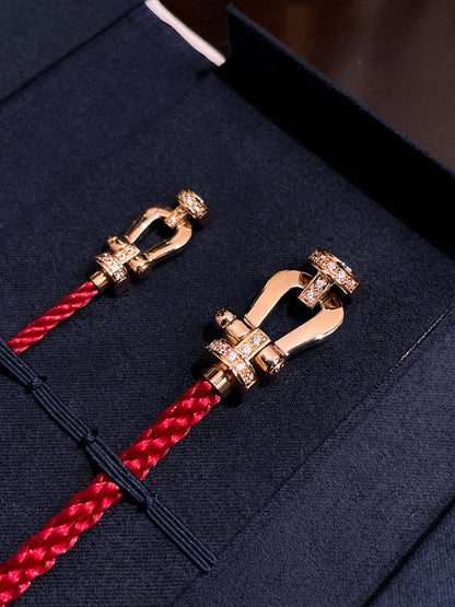 [Liorra]FORCE 10 HALF DIAMOND PINK GOLD RED CORDERI LARGE AND MEDIUM MODEL