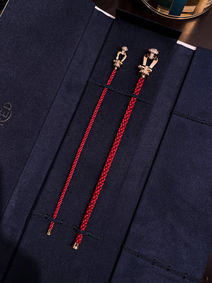 [Liorra]FORCE 10 HALF DIAMOND PINK GOLD RED CORDERI LARGE AND MEDIUM MODEL