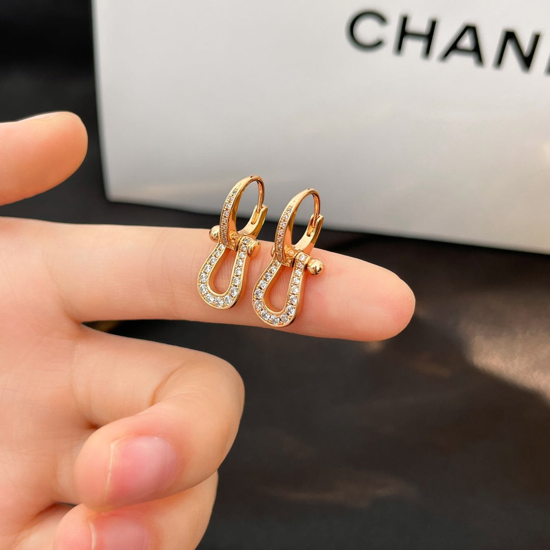 [Liorra]FORCE 10 FULL DIAMOND DROP EARRINGS MEDIUM MODEL