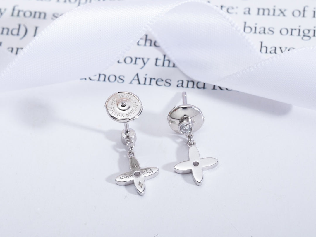 [Liorra]VIDYLLE SILVER DIAMOND MINI DROP EARRINGS