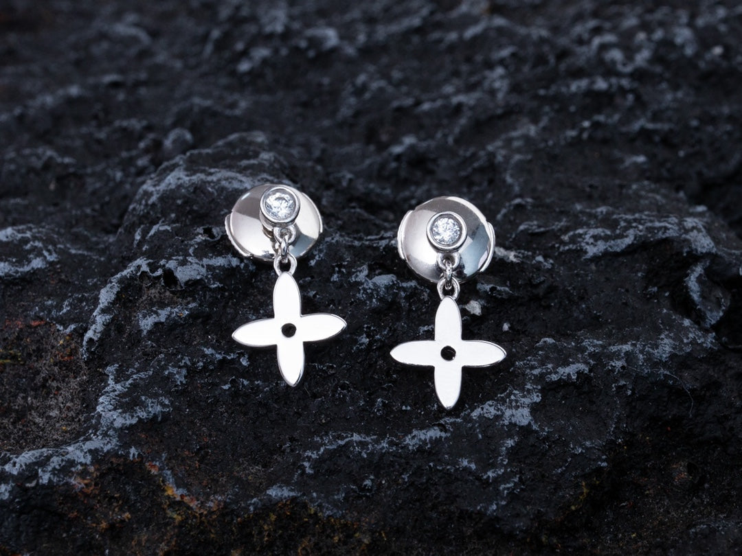 [Liorra]VIDYLLE SILVER DIAMOND MINI DROP EARRINGS