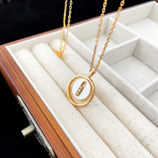 [Liorra]Demo MOVE MOP PINK GOLD NECKLACE