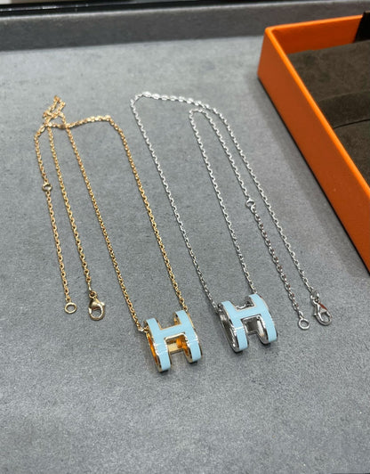 [Liorra]POP H SKY BLUE NECKLACE